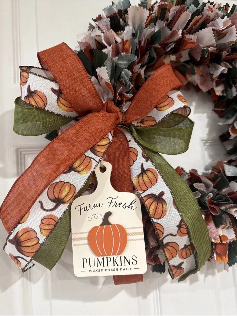 Handmade Rag Wreath FALL 
